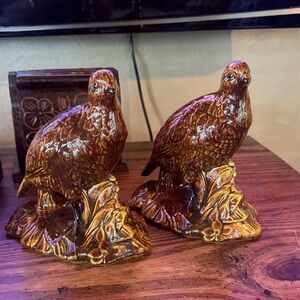 Vintage Handpainted Ceramic Bird (Quail) Figurines